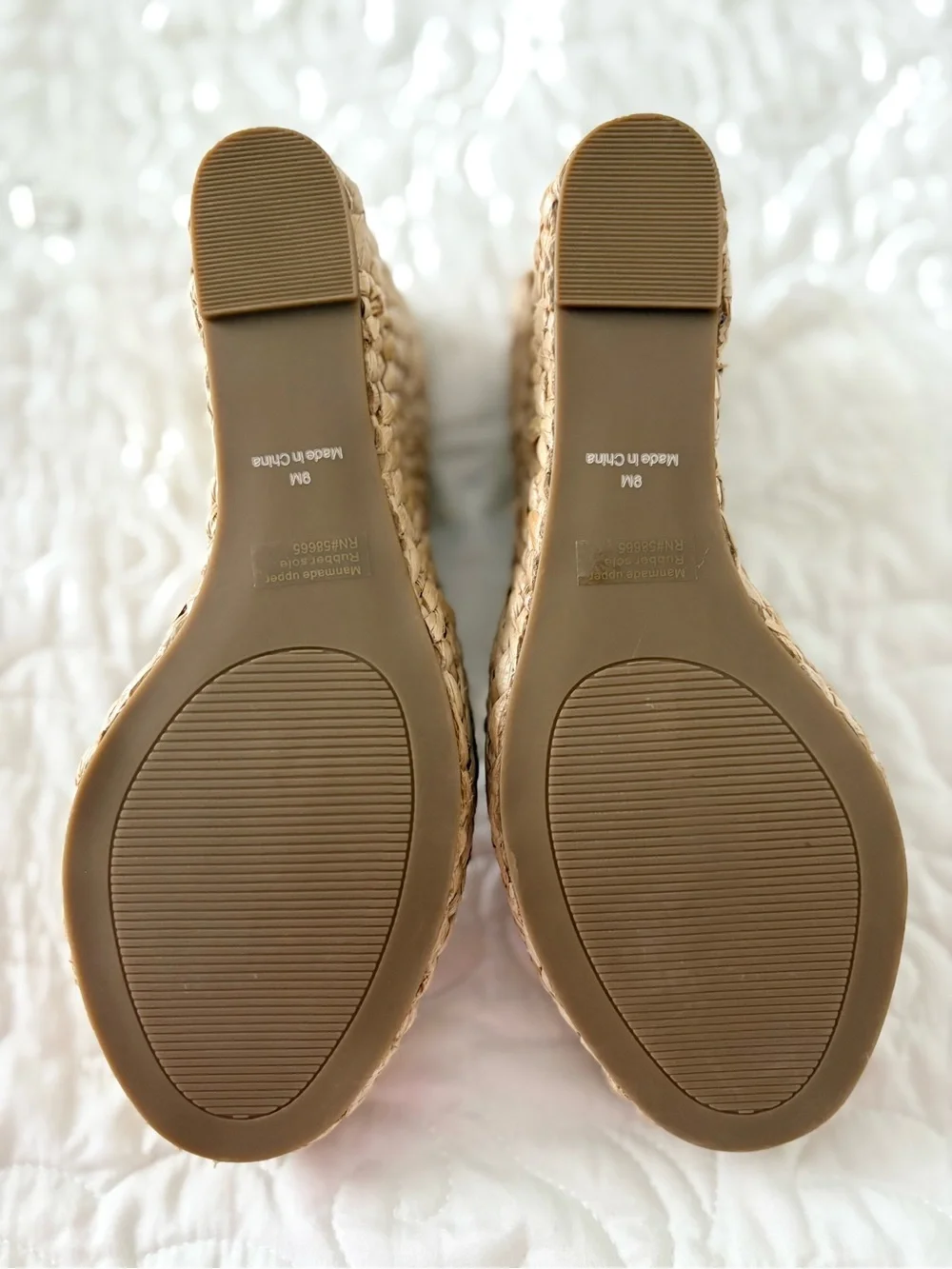 BP Ginny Espadrille Clear-Strap Ankle Strap Wedge Sandal